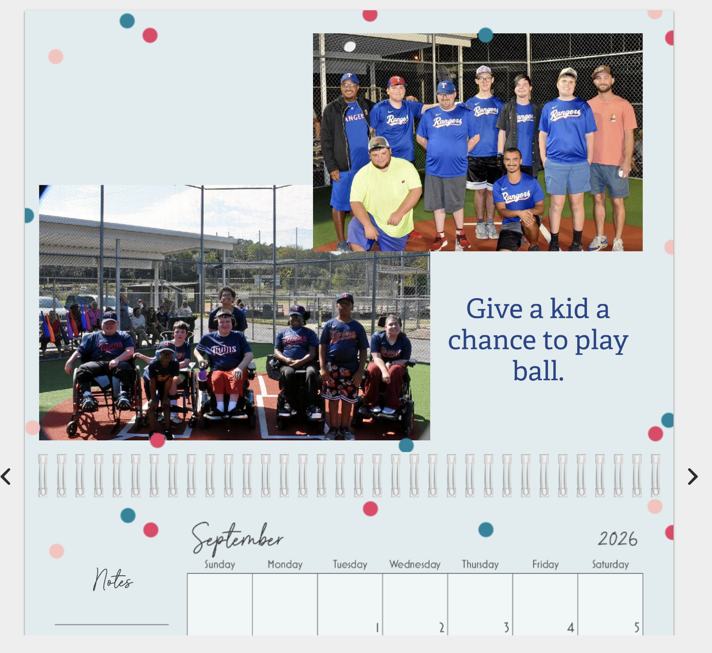 2026 Miracle League Calendar